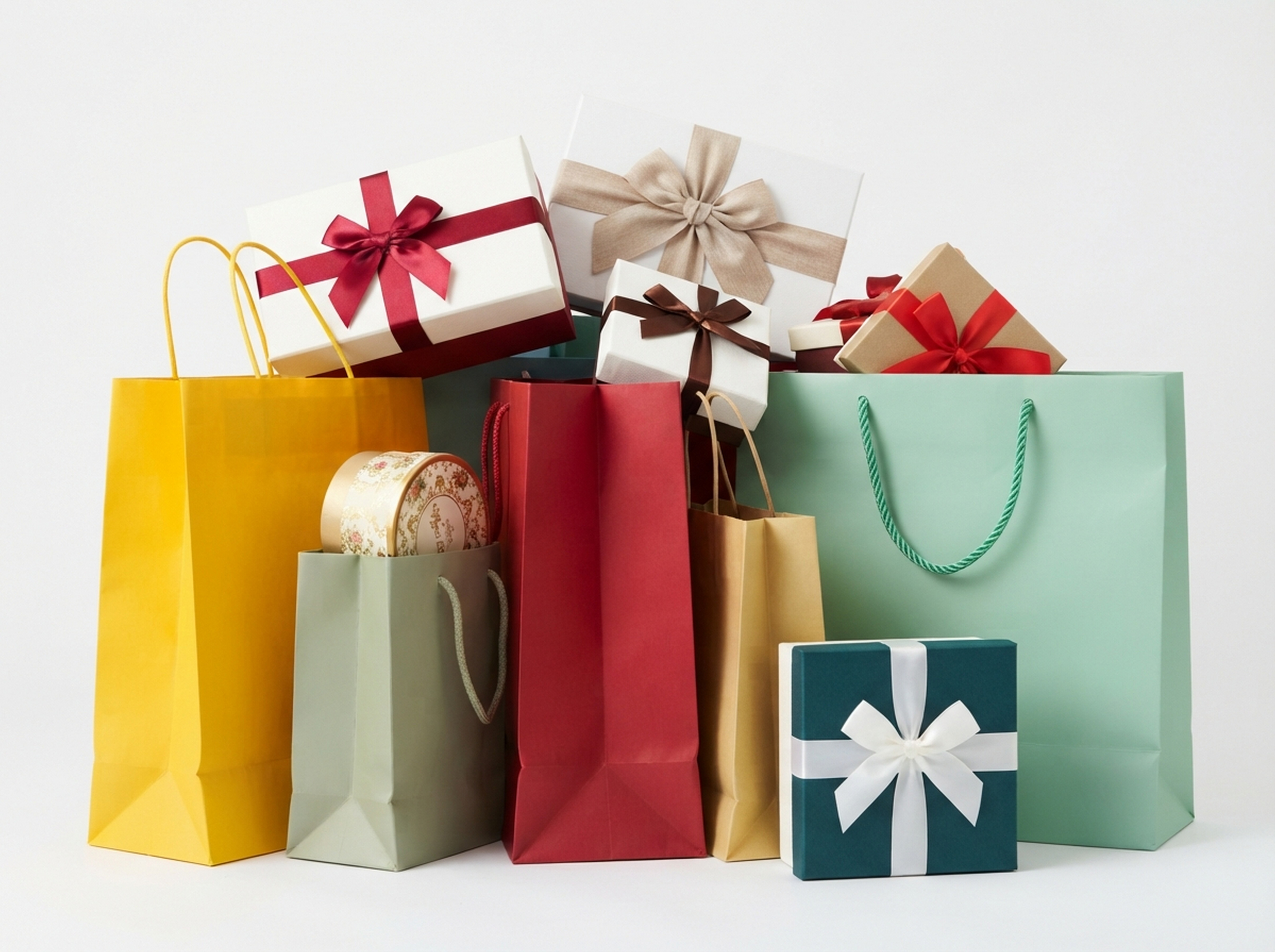 Assorted kraft gift bags in graduated sizes.