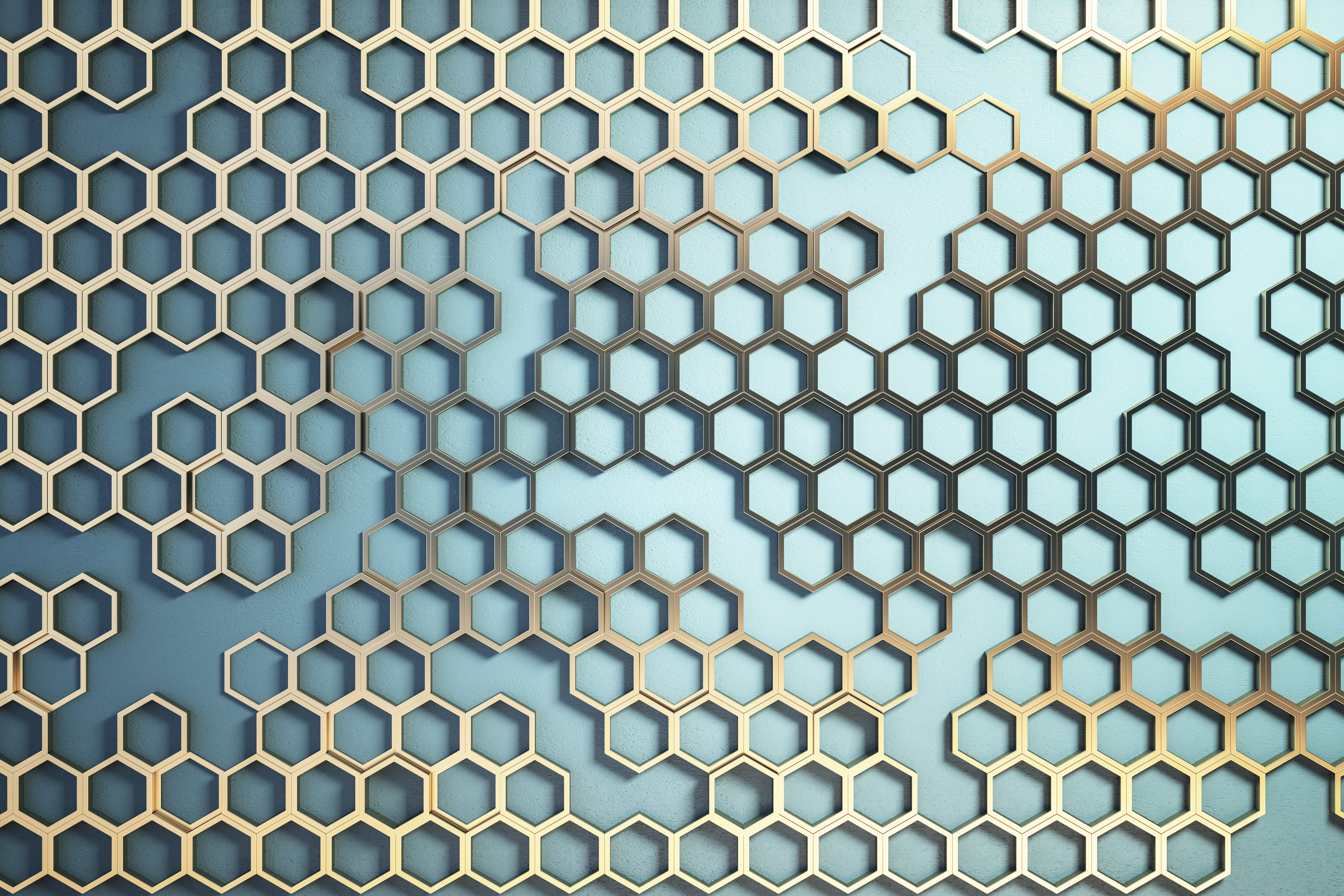 Aluminium honeycomb foil paper sheet, foil side and pattern side visible.