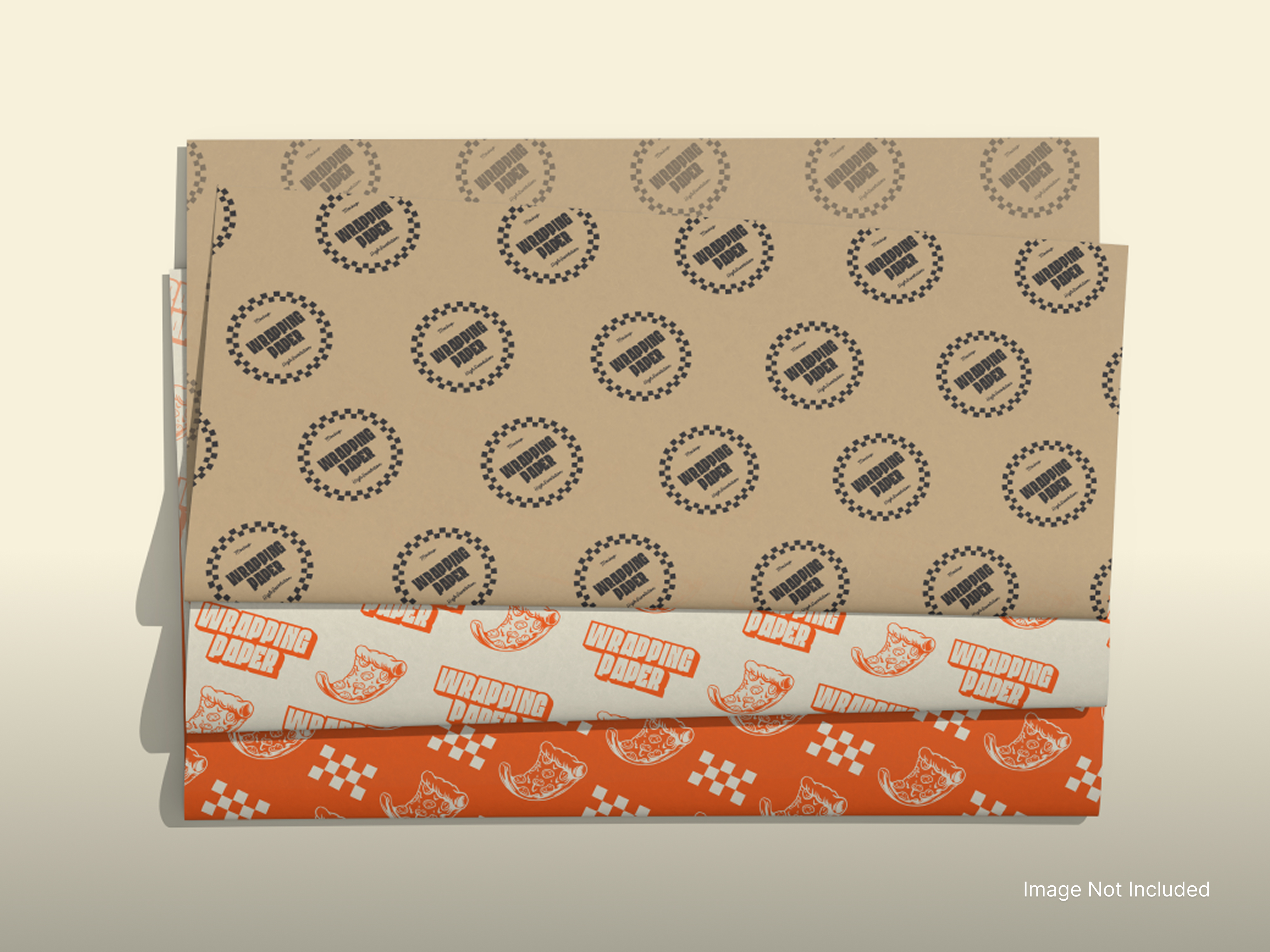 Green striped printed sandwich paper wrap.