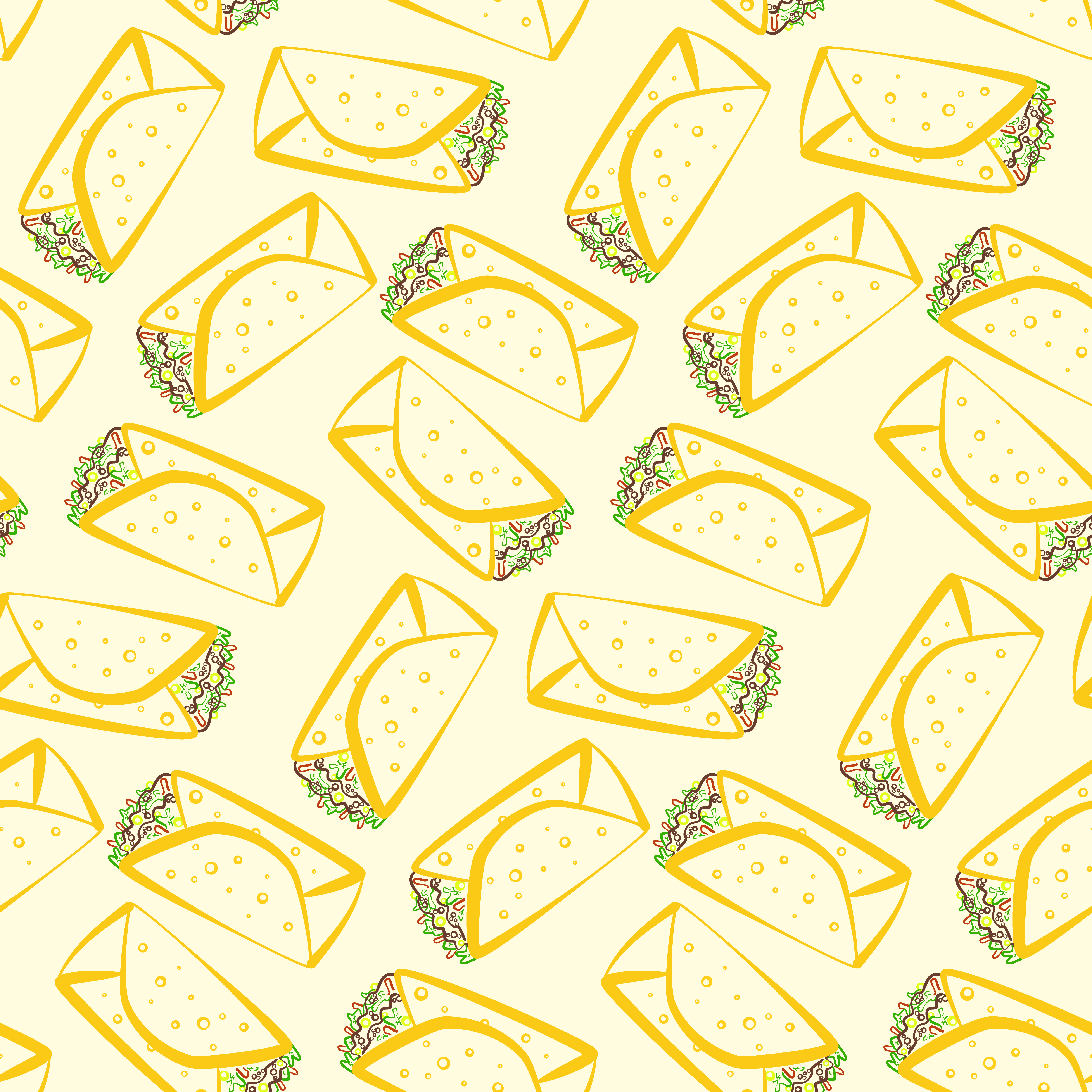 Printed sandwich paper with burger and shawarma graphics.